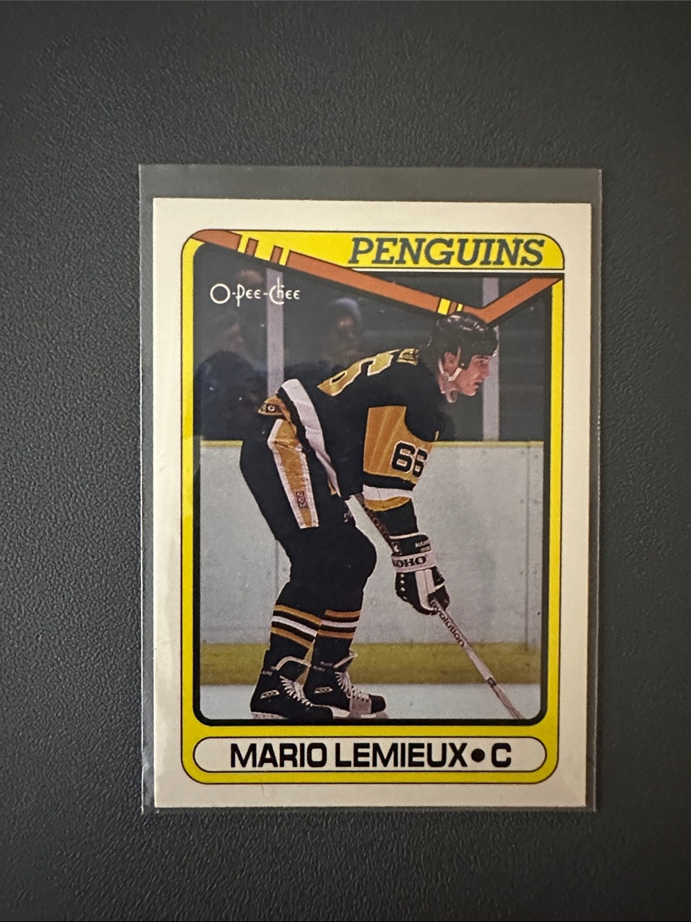 O-Pee-Chee Mario Lemieux Penguins Hockey Card - Black & Yellow